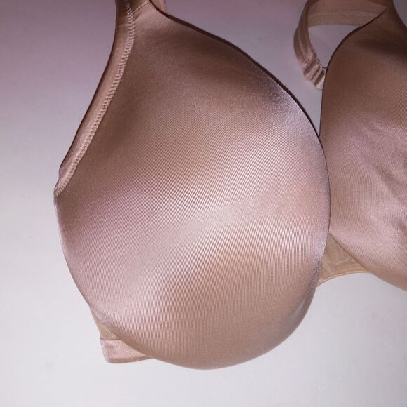 Cacique Bra 32G Bige Satin Full Coverage Solid Underwire - Picture 3 of 7